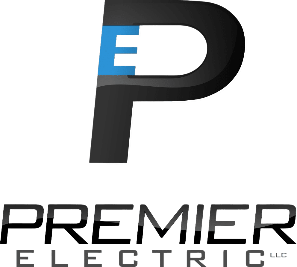 The premier electric logo on a black background.